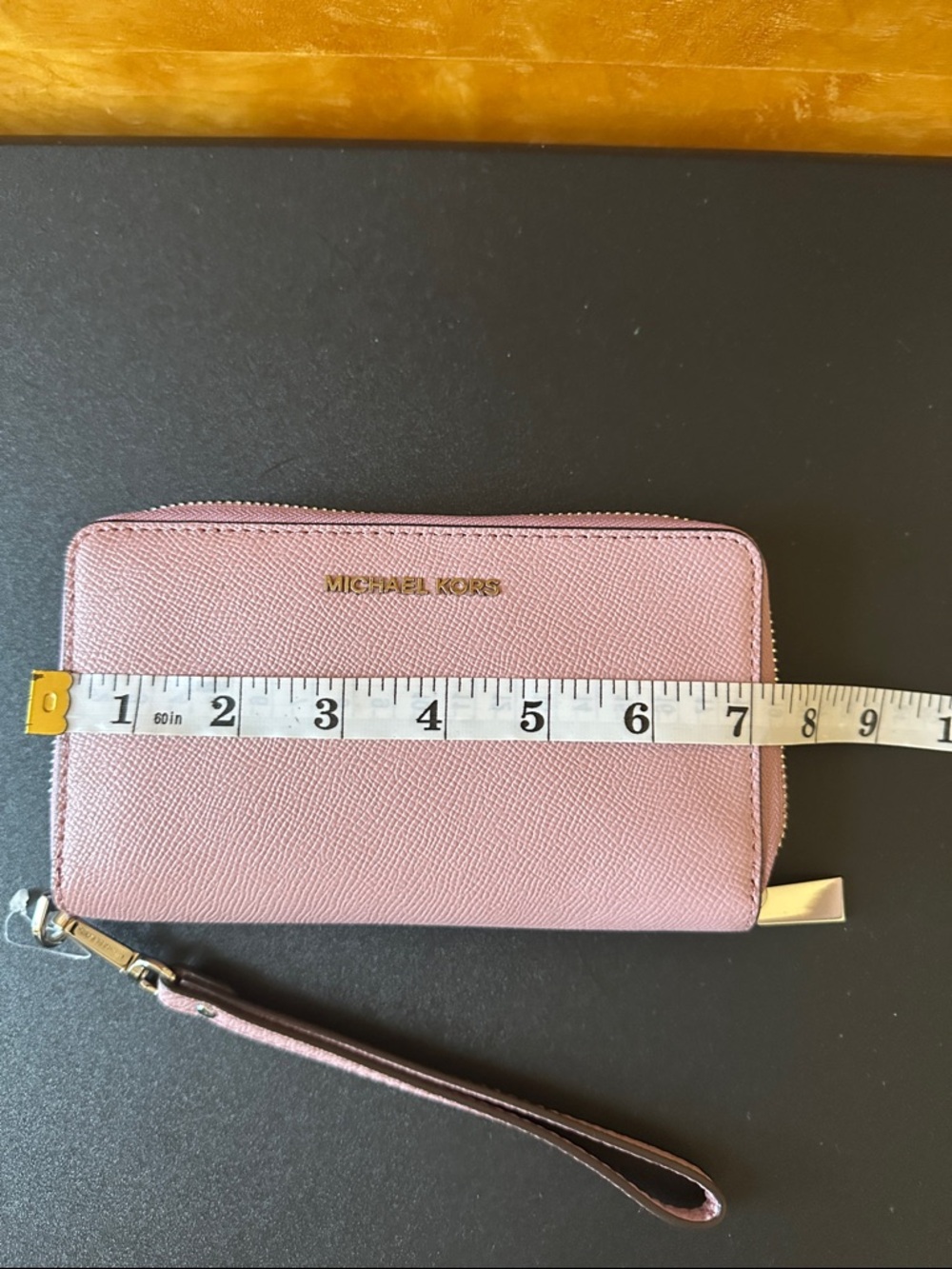 Michael Kors Blush Pink Zip Wristlet Wallet with Gold Hardware - Picture 2 of 6